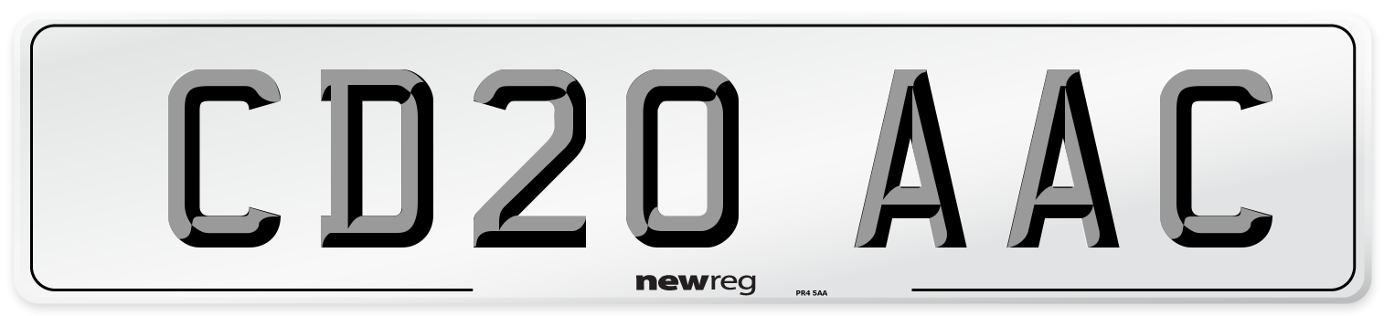 CD20 AAC Number Plate from New Reg